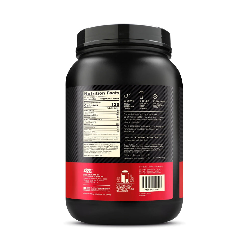 Optimum Nutrition, Gold Standard 100% Whey Protein Powder, Mocha Cappuccino, 2 lb, 28 Servings