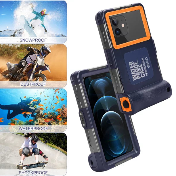 UrbanX Professional [15m/50ft] Swimming Diving Surfing Snorkeling Photo Video Waterproof Protective Case Underwater Housing for  A6600 And all Phones Up to 6.9 Inch LCD with Lanyard