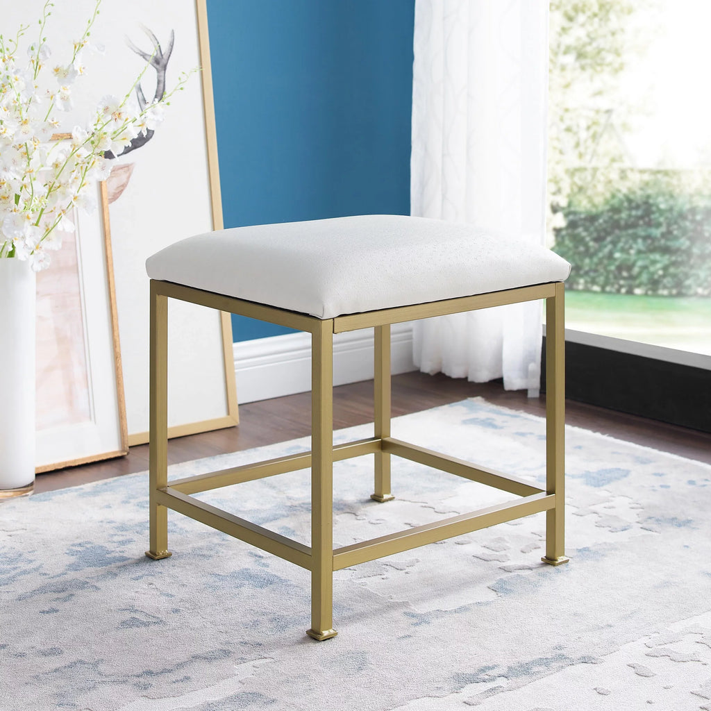 Aimee Vanity Stool Soft Gold