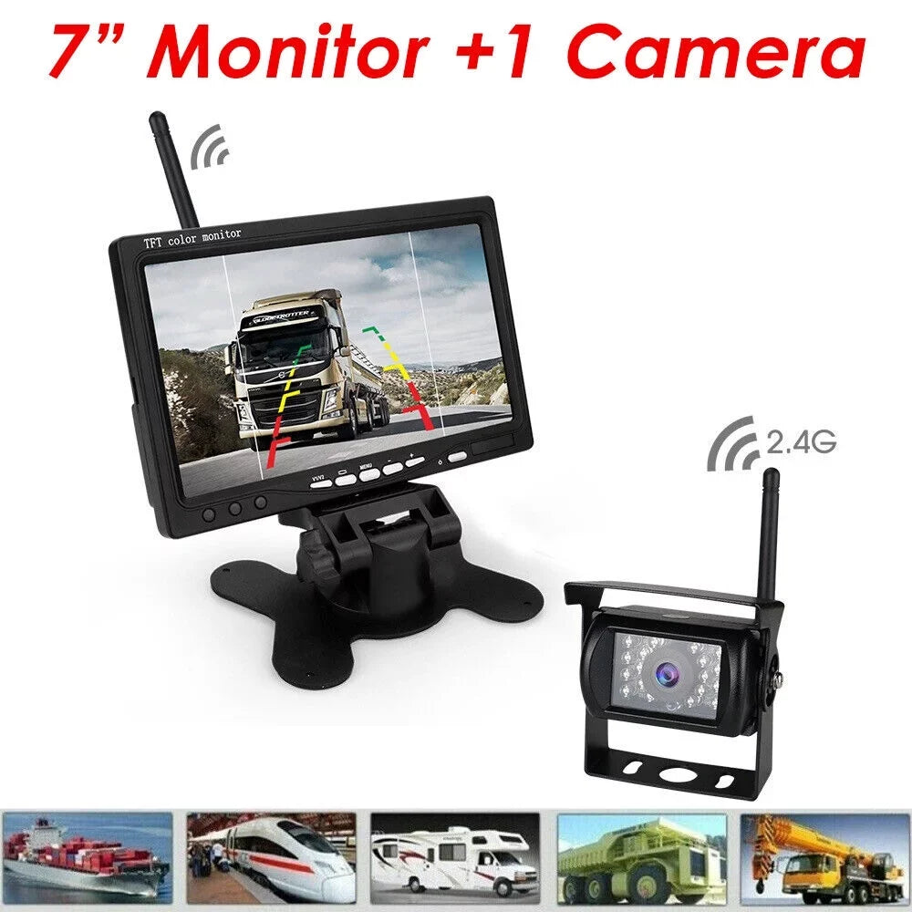 G·PEH Backup Camera Kit with 7" Monitor - Enhance Your Vehicle's Safety with Waterproof Night Vision Camera - Ideal for RVs, Buses, Trailers, and Trucks(2 Cameras)