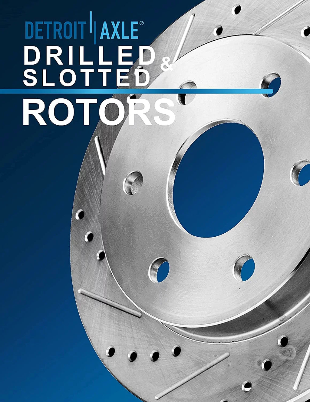 Detroit Axle - 6 Lugs Rear Brake Kit for 2012-2020 Ford F-150 Drilled Slotted Disc Brake Rotors Ceramic Brakes Pads 2013 2014 2015 2016 2017 2018 2019 Replacement : 13.7" Rotor