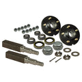 Pair of 5-Bolt on 5 Inch Trailer Hub Assemblies - Includes (2) Square Stock 1-3/8 Inch To 1-1/16 Inch Tapered Spindles &amp; Bearings
