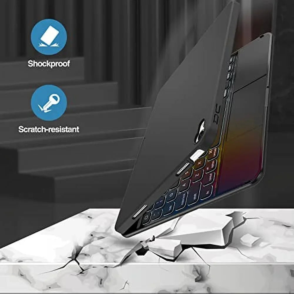 ProCase for iPad 10th Generation Keyboard Case with Multi-Touch Trackpad, 360 Degree Rotation 7 Color Backlit Touchpad Keyboard Case for 10th Gen 10.9 inch iPad 2022 –Black