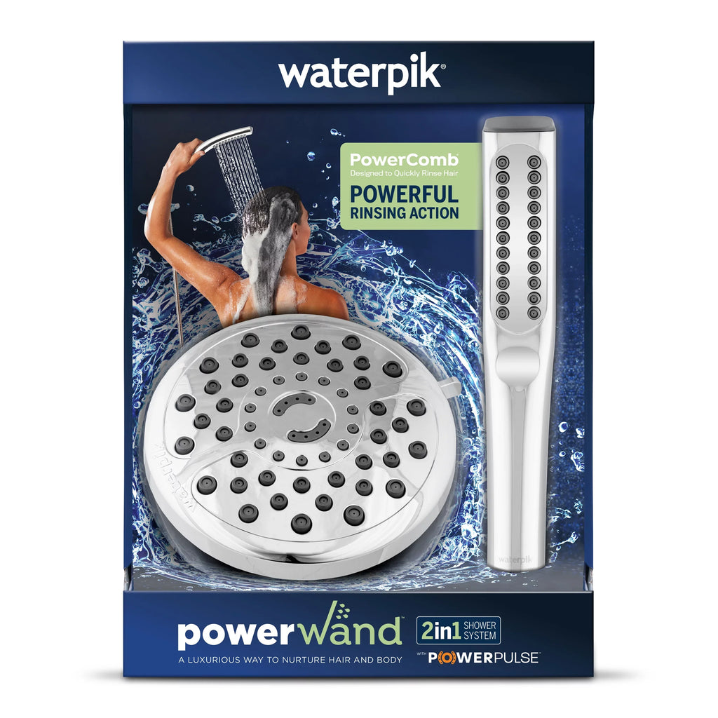 Waterpik PowerWand Spa Combo Shower with PowerPulse Massage, Chrome, XIB-633E-SBX-183ME