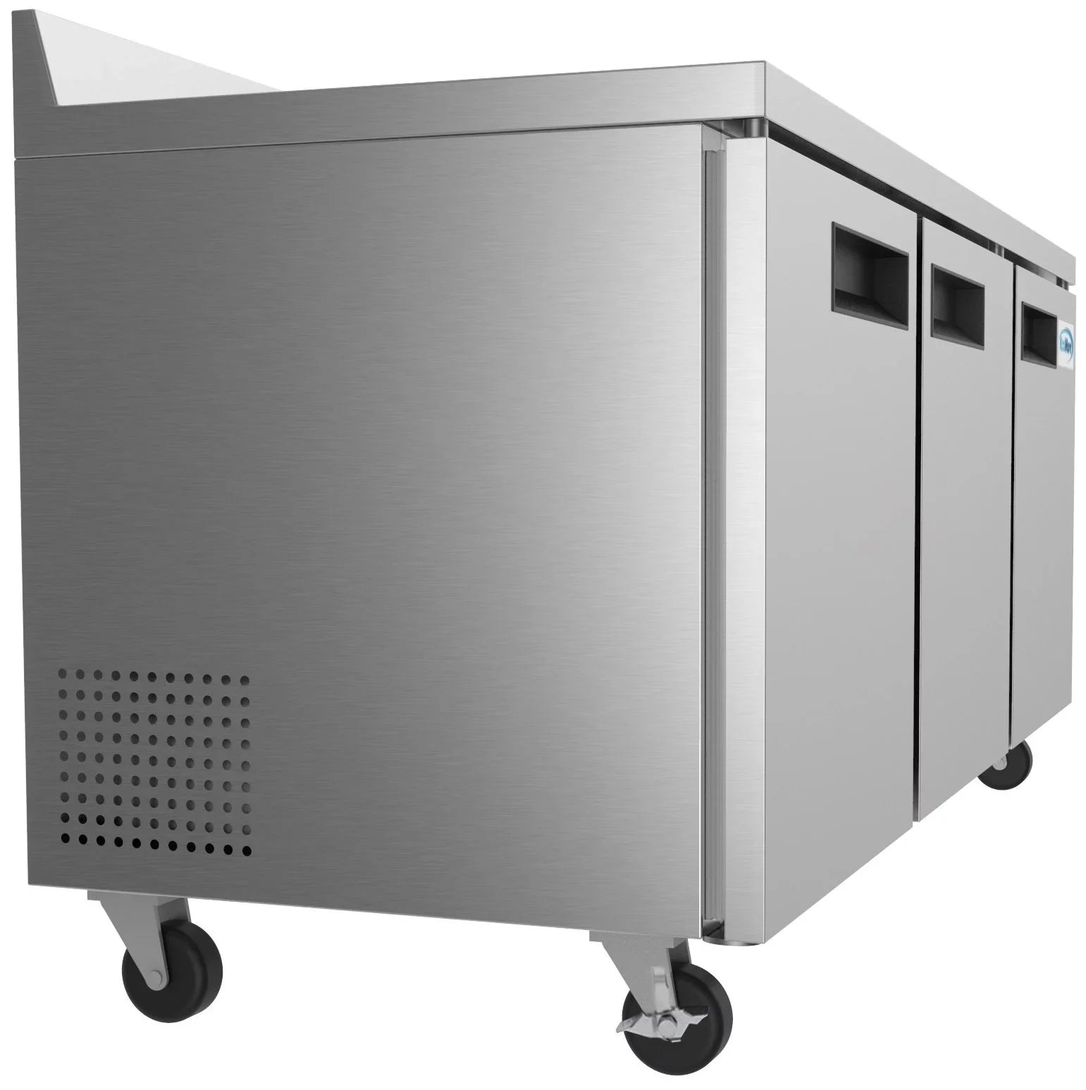 KoolMore 72 in. Commercial Three Door Worktop Refrigerator in Stainless Steel, 16.9 Cu. ft.