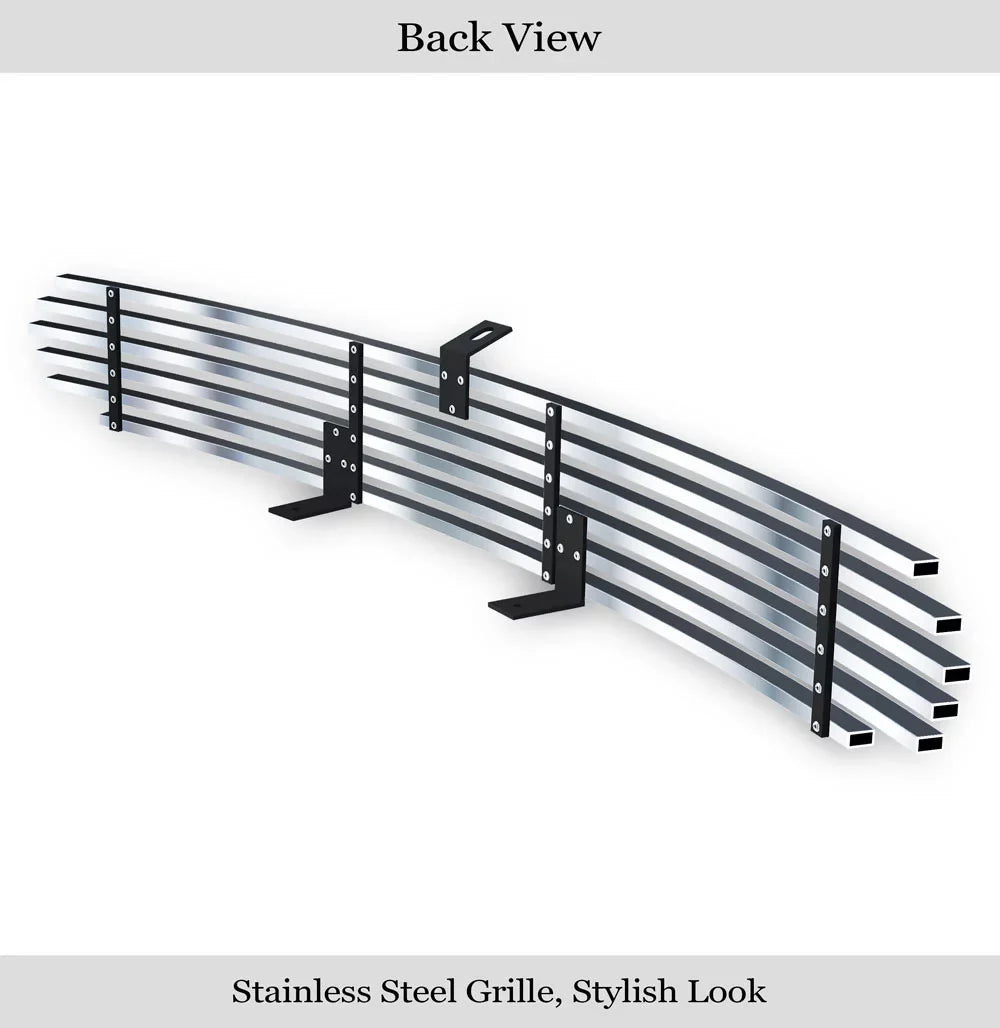 APS Premium Stainless Steel Silver Horizontal Billet Grille Insert Compatible with Ford Ranger 1998-2000 Lower Bumper N19-C84058F