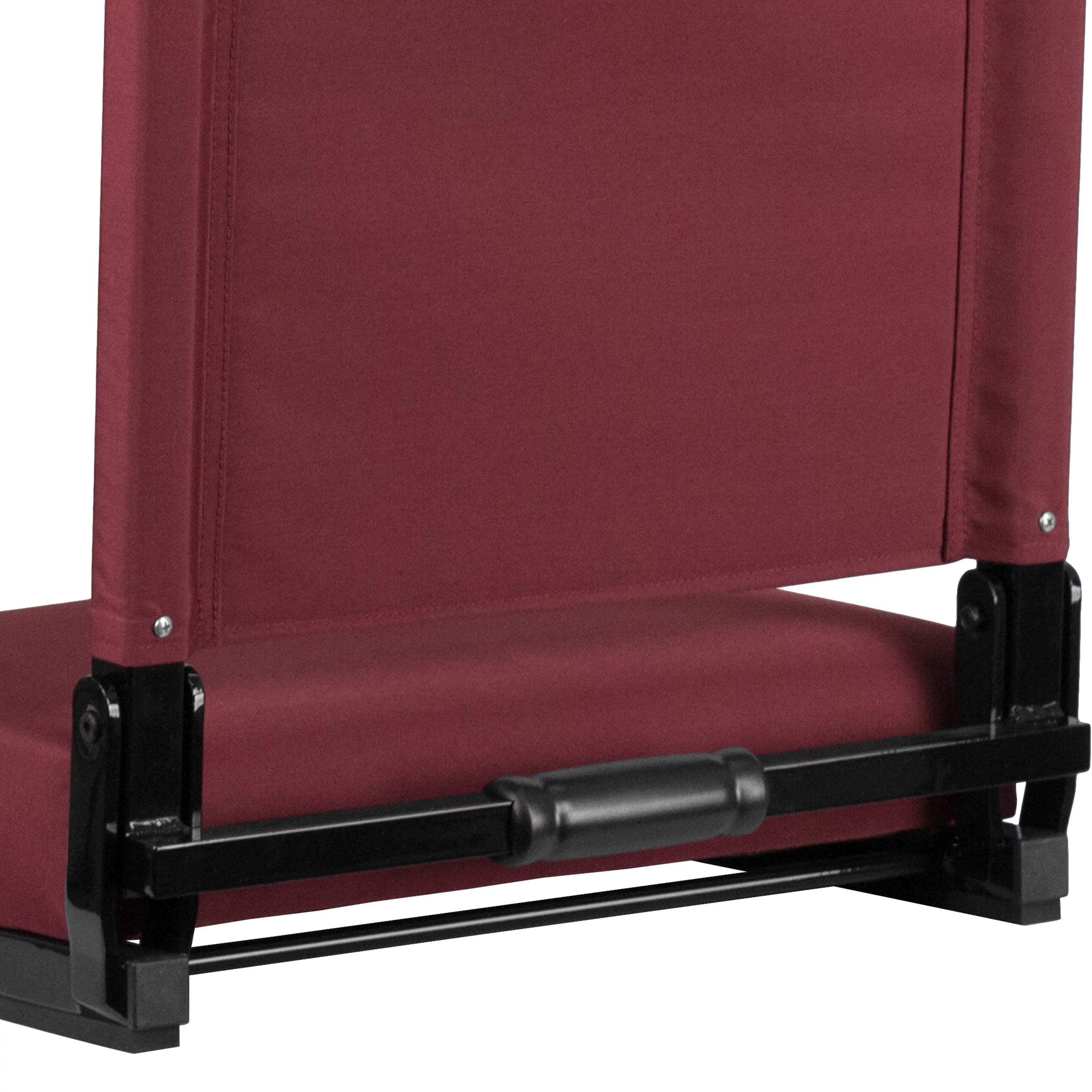 Flash Furniture Grandstand Comfort Seats by Flash - 500 lb. Rated Lightweight Stadium Chair with Handle & Ultra-Padded Seat, Maroon