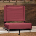 Flash Furniture Grandstand Comfort Seats by Flash - 500 lb. Rated Lightweight Stadium Chair with Handle & Ultra-Padded Seat, Maroon