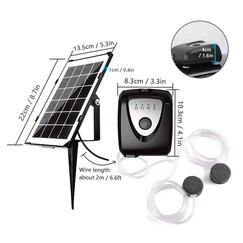 Air Pump,Pump Pump Ponds Pump With Dual Pond Ponds Pools Solar Air Pond Pump 3.5w Solar Dual Pipe Air Bubble Stone Air Fish Pump Aerator Fish Ponds Air Pump Huiop