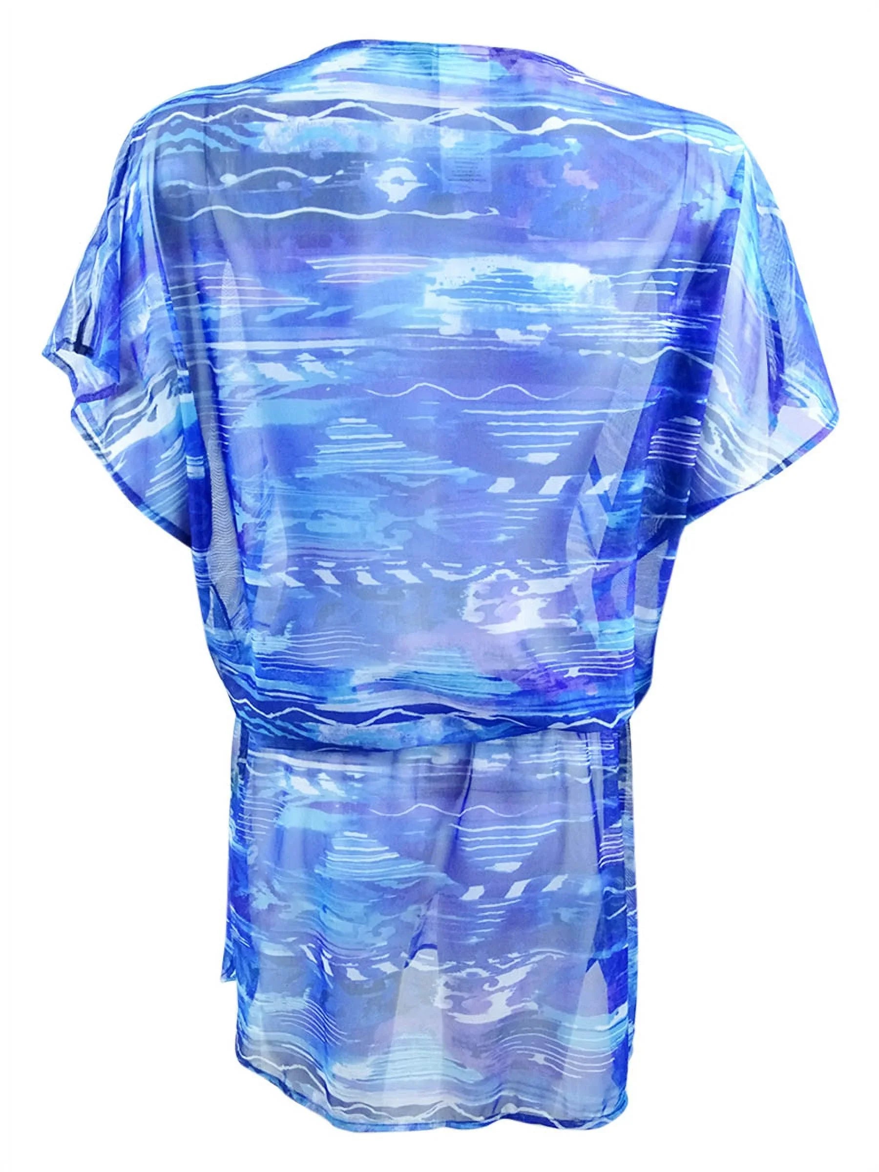 Lauren by Ralph Lauren Women's Calypso Ikat-Print Tunic Cover-Up (S, Blue)