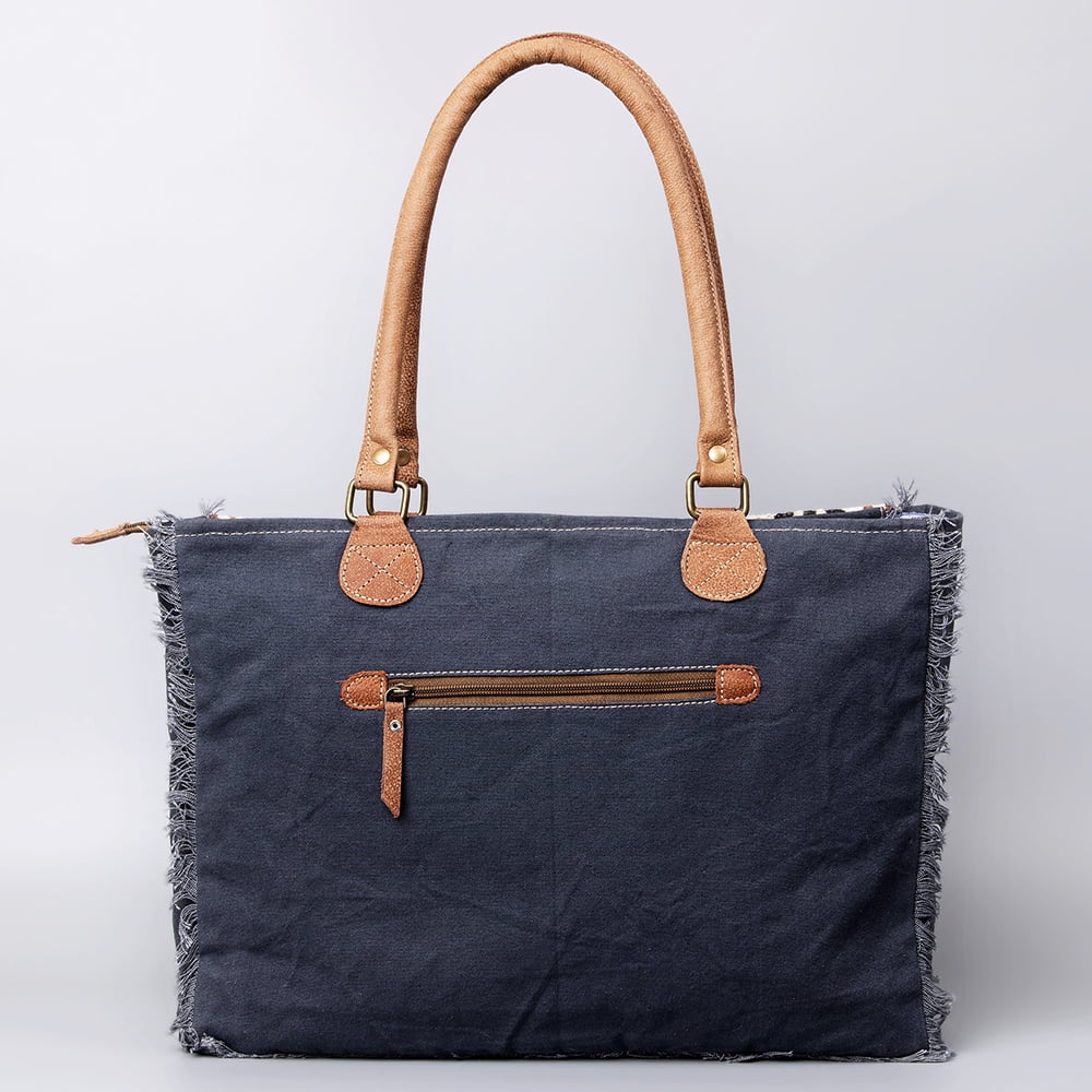 KB OHLAY KB491 TOTE Upcycled Wool Upcycled Canvas Genuine Leather women bag western handbag purse