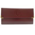 Pre-Owned Cartier Mastline Long Wallet Women's Leather Bordeaux (Red) (Good)
