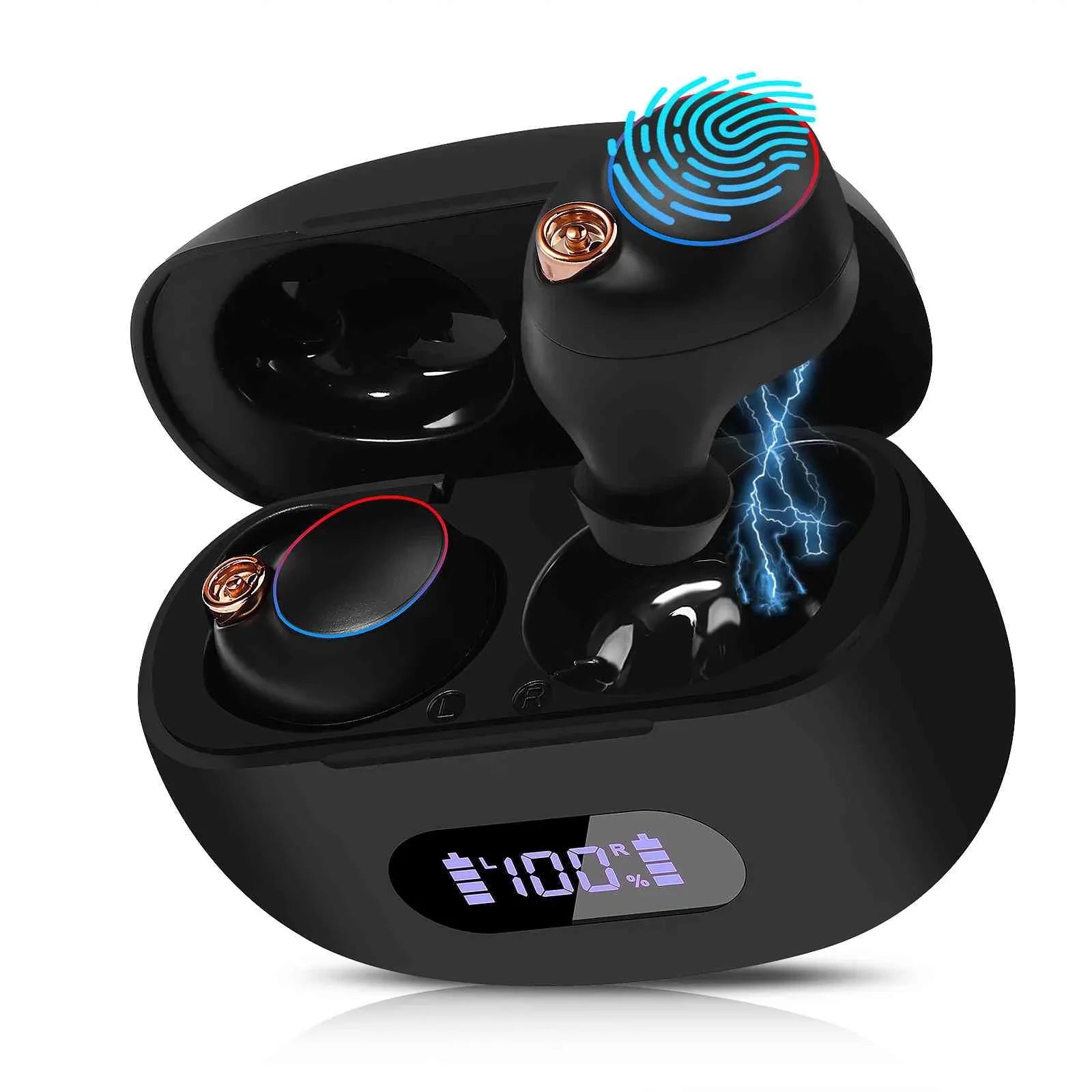 UrbanX True Wireless Bluetooth Earbuds + Charging Case, Black, Dual Connect, IPX5 Water Resistance, Bluetooth 5.2 Connection, Balanced, Bass Boost Compatible with  Z6 Pro