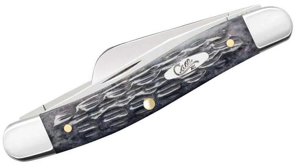 Case XX Knives Pocket Worn Crandall Jigged Gray Bone Medium Stockman Carbon Steel Pocket Knife 58413