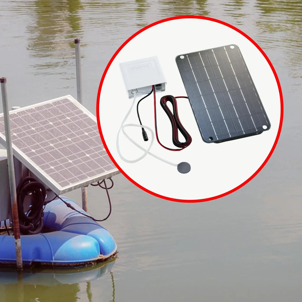 koolsoo Solar Air Pump,Aquarium Air Pump Oxygenator Silent Eco Friendly,6V Solar Pond Aerator Solar Powered Pond Pump for Hydroponics