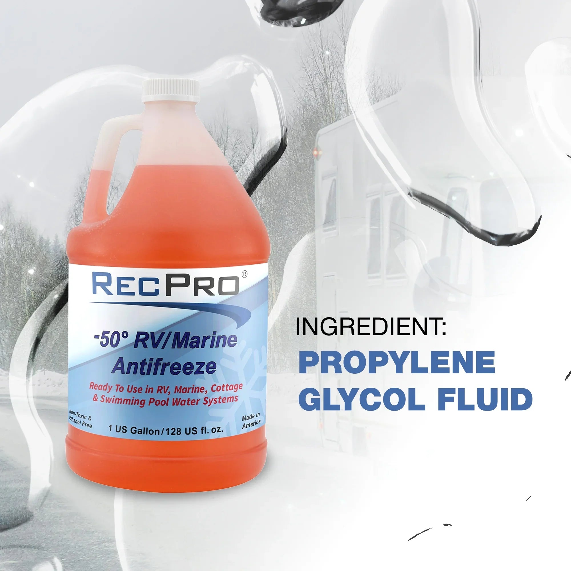 RecPro RV Antifreeze Concentrate Fluid for Winterizing Vehicles (2 Pack)