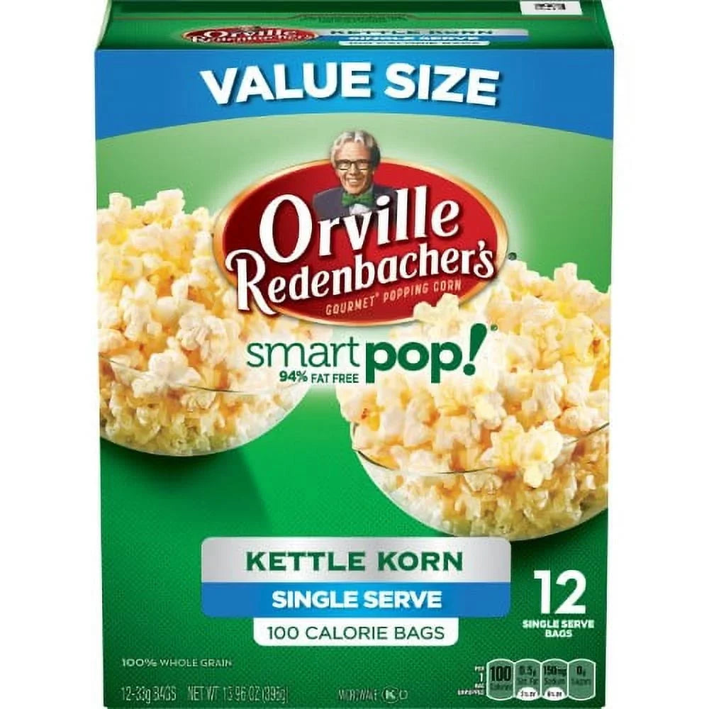 Orville Redenbacher's SmartPop! Kettle Corn Microwave Popcorn, Mini Bags, 1.16 Oz, 12 Ct (Pack of 6)