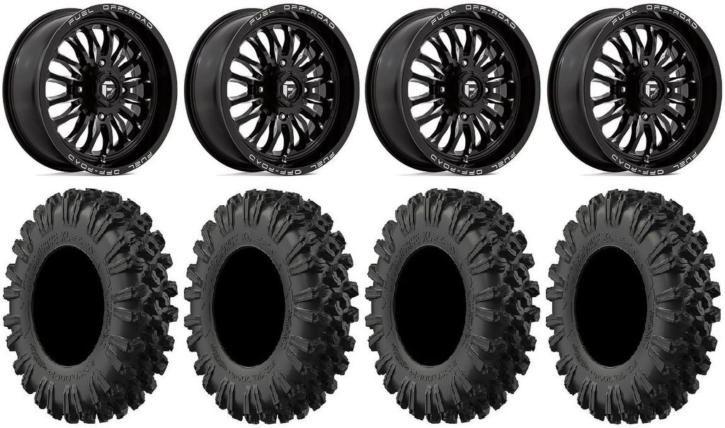 Fuel ARC 18" Wheels Black 40" MotoRavage XL Tires Kawasaki Teryx Mule