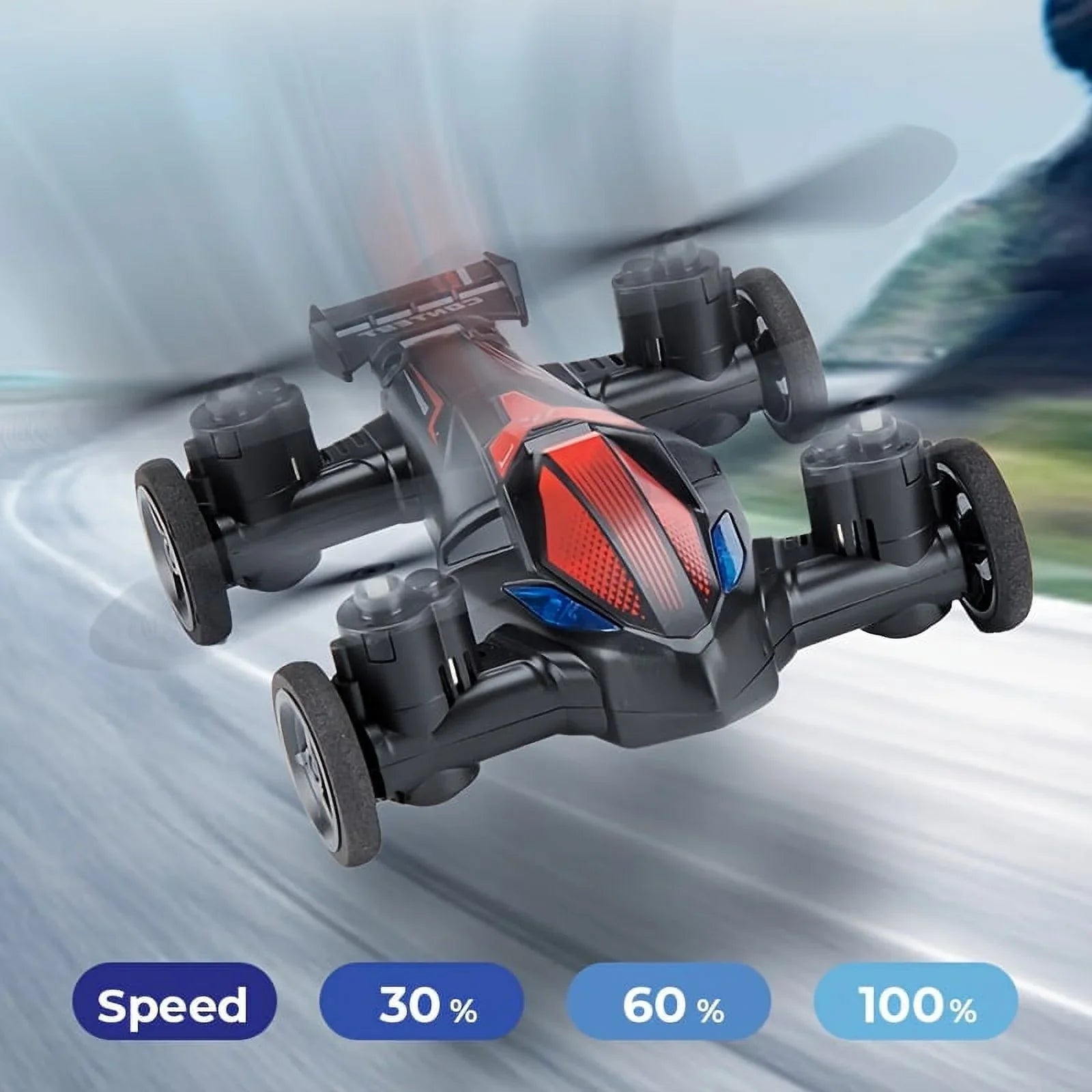 Drone For Land And Air Dual-use RC Toy Car Four-axis Unmanned Drone High-speed And Low-speed Switch Intelligent Height Setting, Stable Flight, Gift Toys