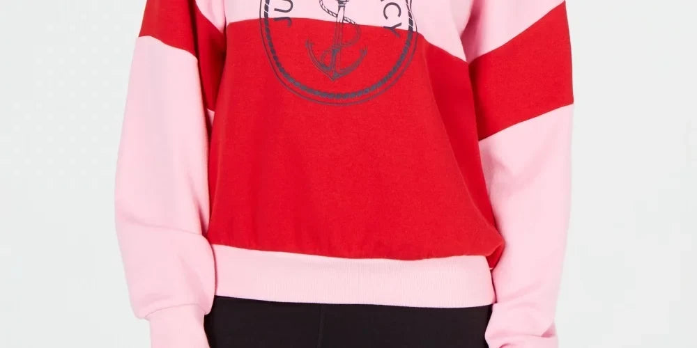 Juicy Couture Women's Colorblocked Graphic Sweatshirt Pink Size S
