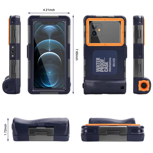 UrbanX Professional [15m/50ft] Swimming Diving Surfing Snorkeling Photo Video Waterproof Protective Case Underwater Housing for  A6600 And all Phones Up to 6.9 Inch LCD with Lanyard