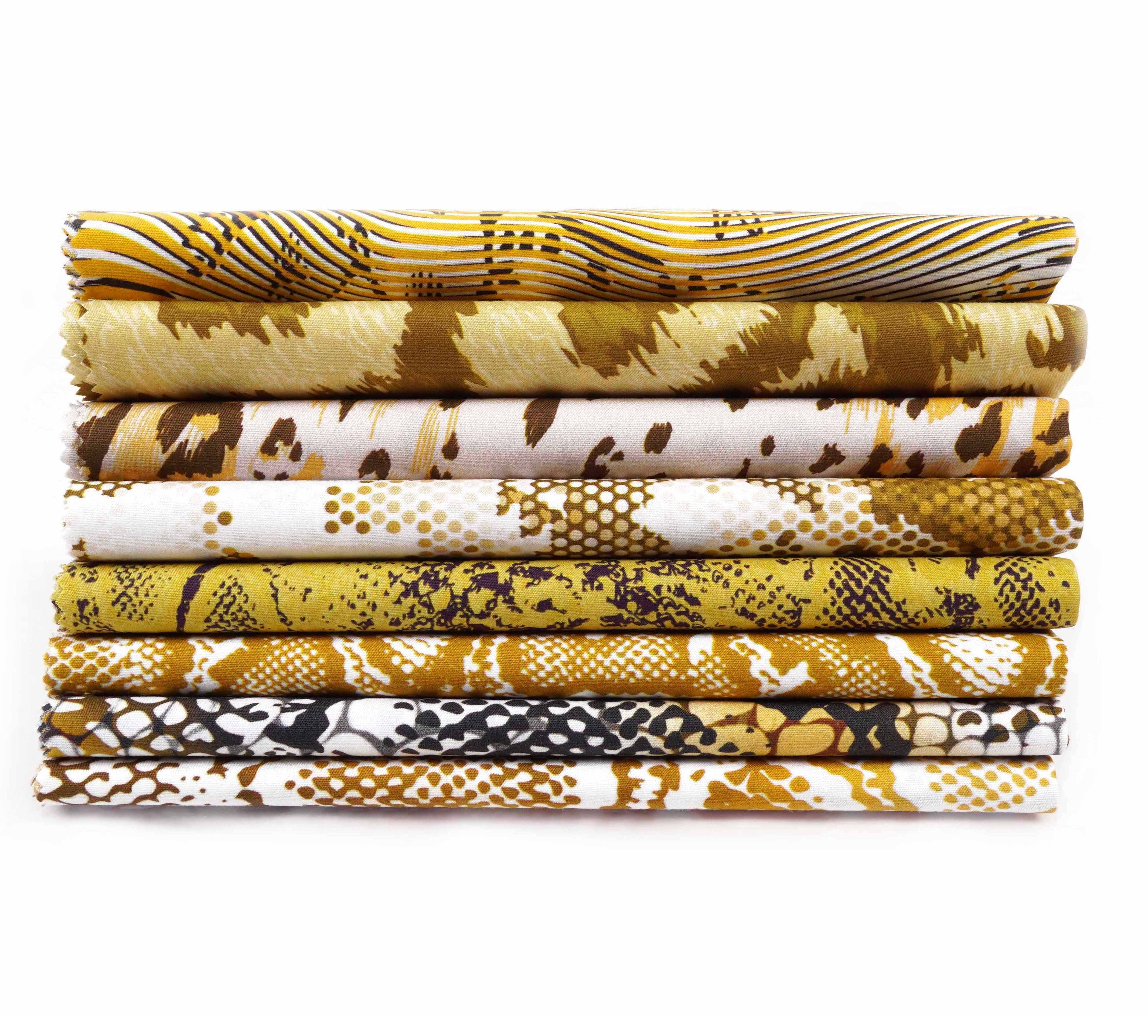 Soimoi 8 Pc Fat Quarter Bundle -Animal SkinPrint 18"x 22"DIY Patchwork-100% CottonPre-Cut Quilting Fabric (Yellow)
