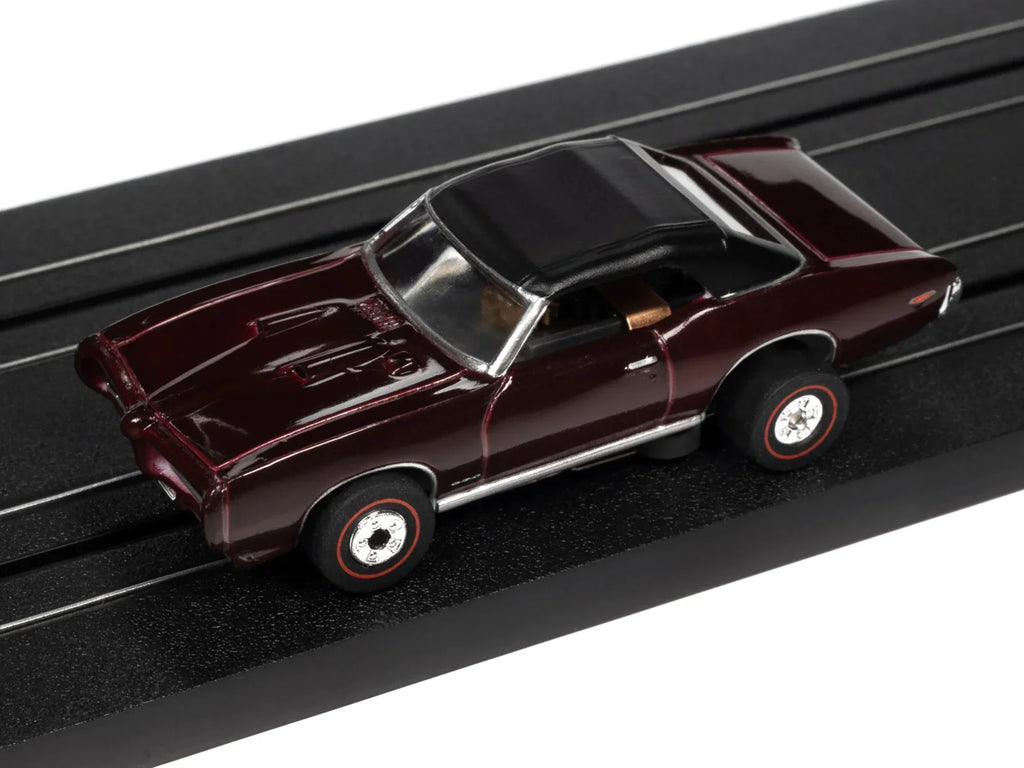 Auto World Thunderjet OK Used Cars 1969 Pontiac GTO Convertible (Burgundy) HO Scale Slot Car