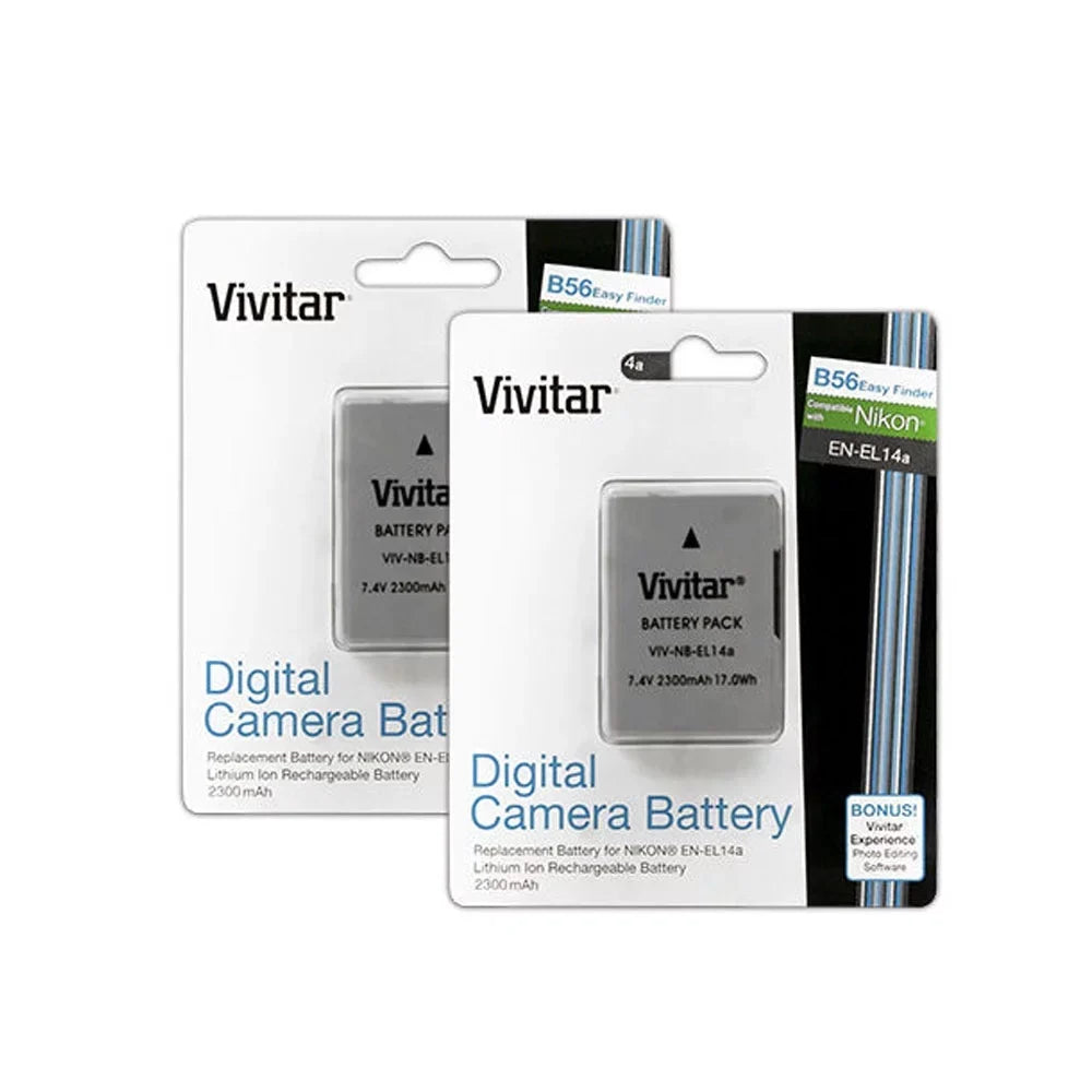 2X Vivitar ENEL 14 Replacement Battery + 1 MH 24 Charger for  D3500 D5600 D3400 D3300 D5500 D5300