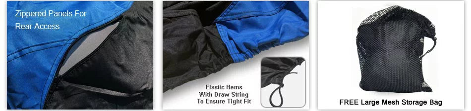 Weatherproof Jet Ski Cover For YAMAHA Wave Runner FX SHO 2008-2011 - BLUE / Black Color - All Weather - Trailerable - Protects from Rain, Sun, And More! Includes Trailer Straps And Storage Bag