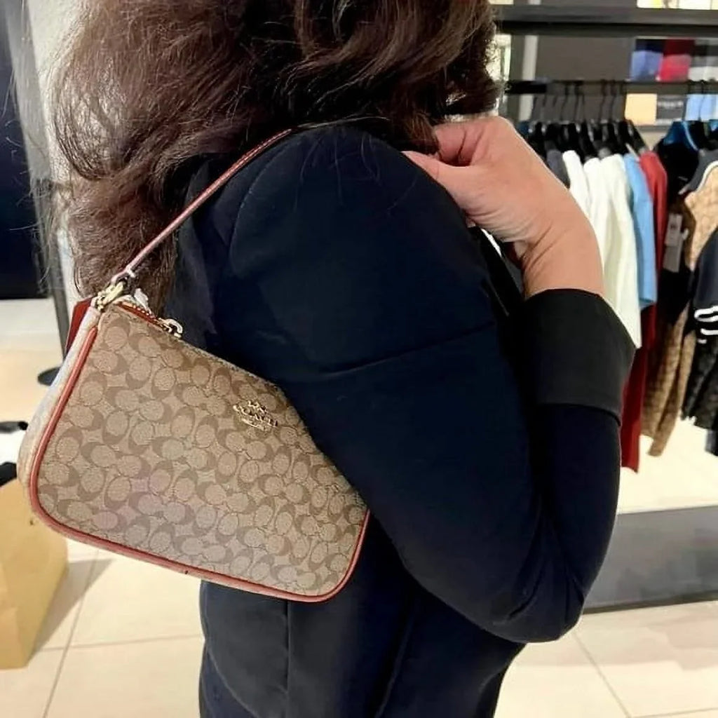 Coach CE698 Nolita 19 In Colorblock Signature Canvas IN Khaki Terracotta
