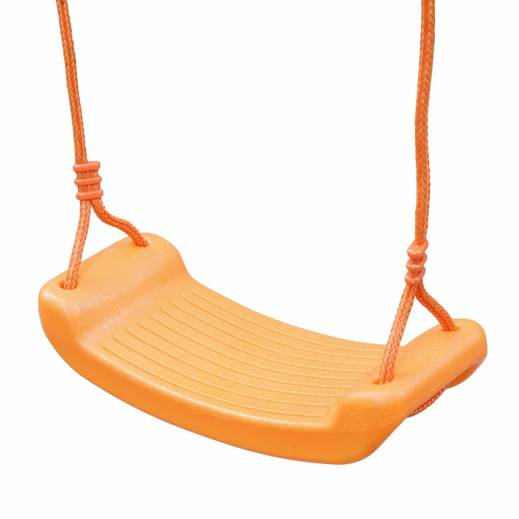 ZENSTYLE Double Metal Swing Set W/ 2 Saucer Swing Seats, 1 Seesaw for Outdoor, Backyard - Kids Toddler Toy, All Weather Resistant