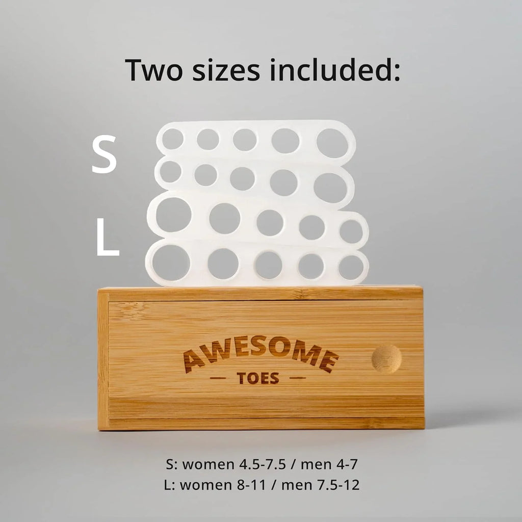 yogabody naturals toe spreaders and separators two pairs in wooden box