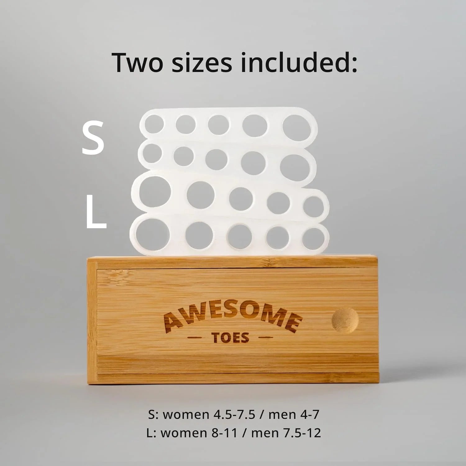 yogabody naturals toe spreaders and separators two pairs in wooden box