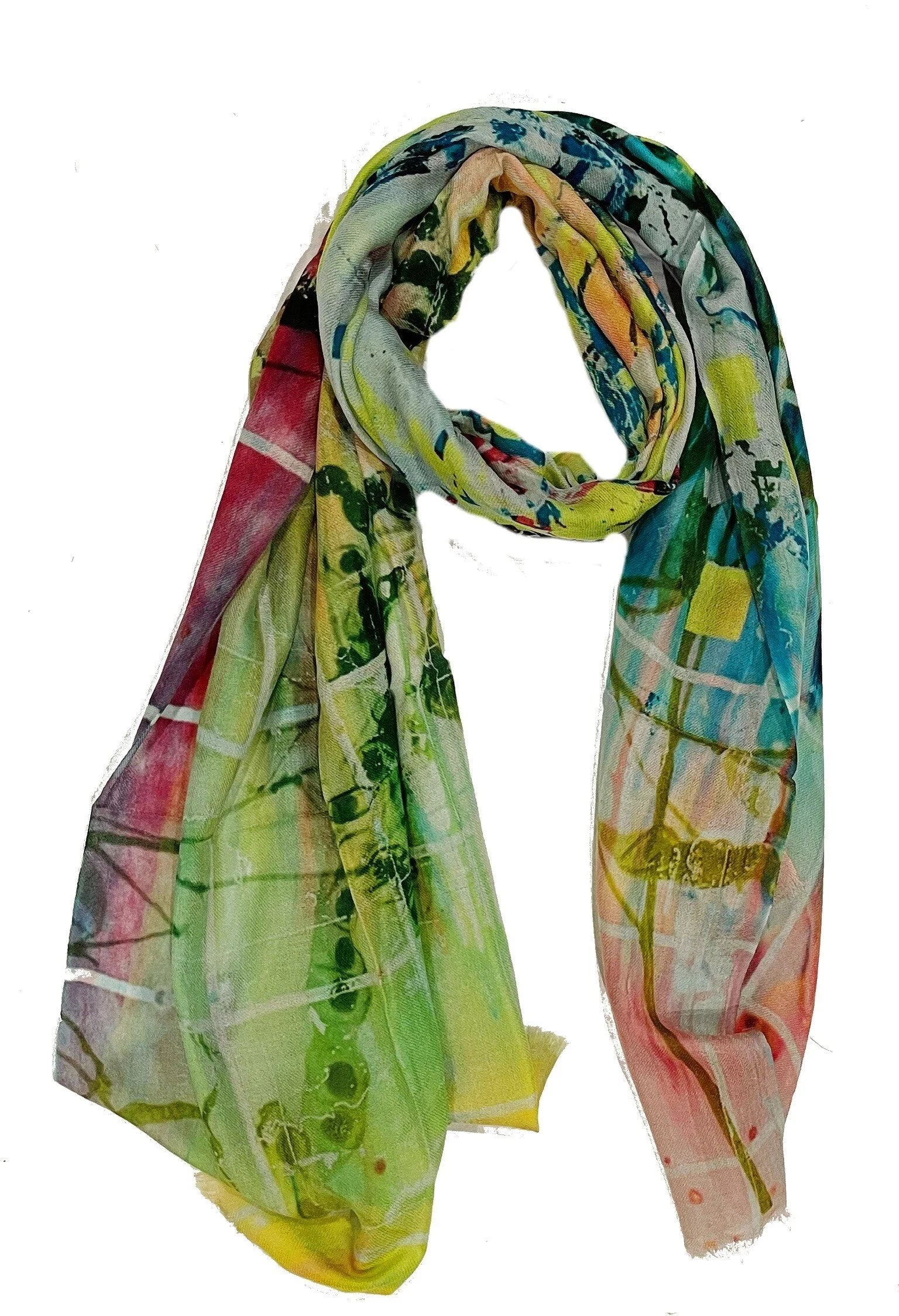 Pods & Print - Cashmere/Wool Blend Scarf by James Paul Cheung
