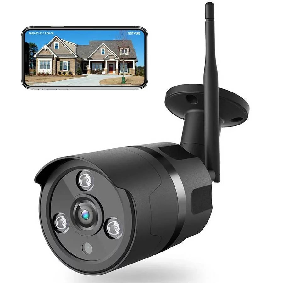 Wireless Security Camera, Netvue Outdoor WiFi Security Camera with Motion Detection Weatherproof Night Vision-Black