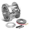 DNA Motoring HUB-ZTL-9061-SL For 1984 to 2006 Ford Mustang Ranger Thunderbird Billet Aluminum 6-Bolt Pattern Steering Wheel Hub Adaptor Boss Kit Silver