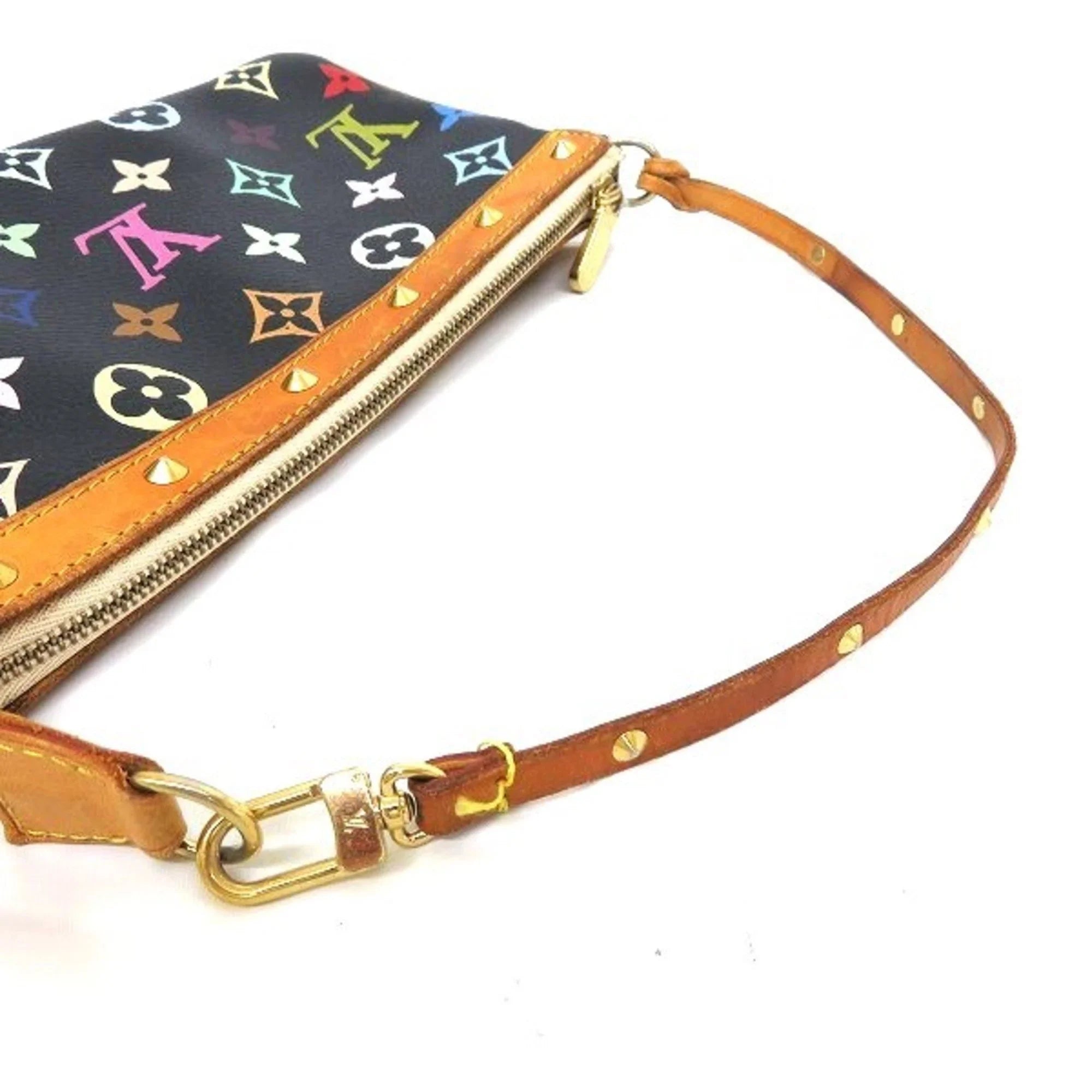 Authenticated Used Louis Vuitton Monogram Multicolor Pochette Accessoire M92648 2WAY Pouch Handbag Ladies