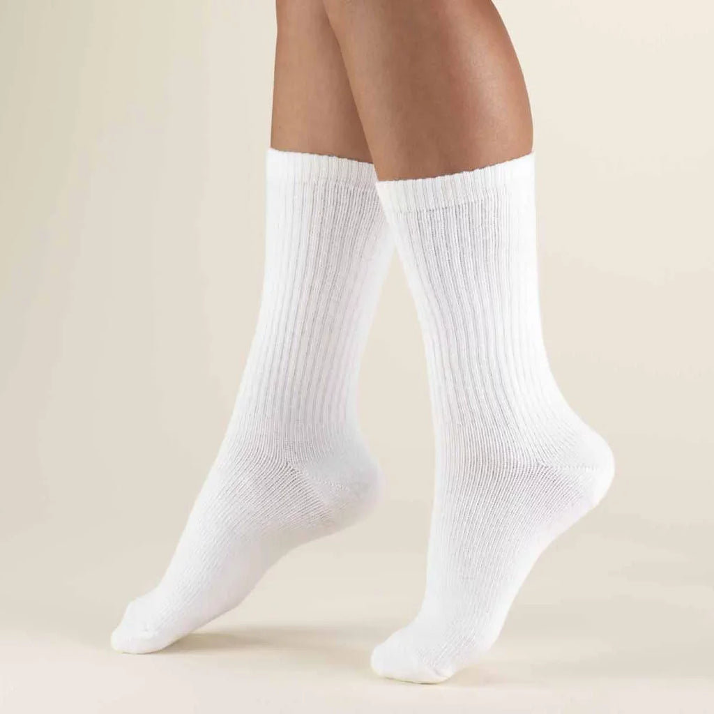 Unibasic Unisex Crew Athletic Sports Cotton Socks  10 Pack (White, 9 to 11)