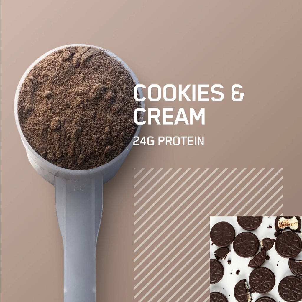 Optimum Nutrition, Gold Standard 100% Whey Protein Powder, 24 g Protein, Cookies & Cream, 1.85 lb, 27 Servings