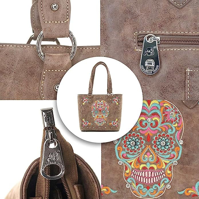 Leather Tote Bag Western Style Shoulder Bag Handbag and Purse for Women