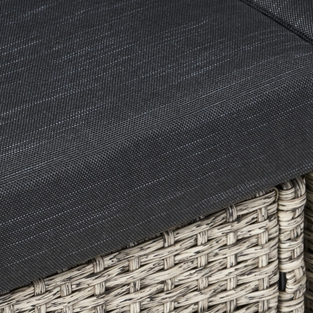 GDF Studio Venice Outdoor Wicker 4 Seater Sectional Sofa with Cushions, Mixed Black and Dark Gray