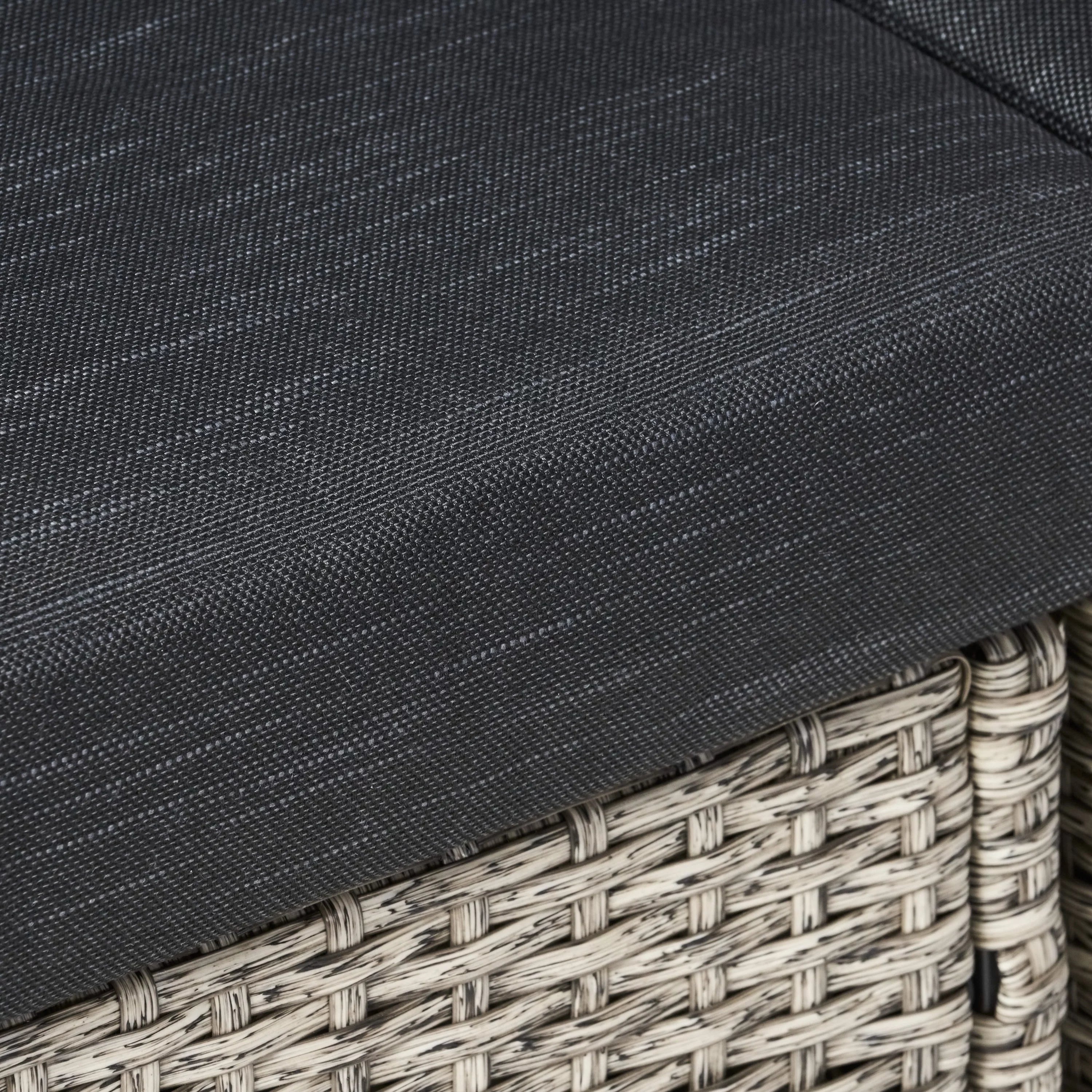 GDF Studio Venice Outdoor Wicker 4 Seater Sectional Sofa with Cushions, Mixed Black and Dark Gray