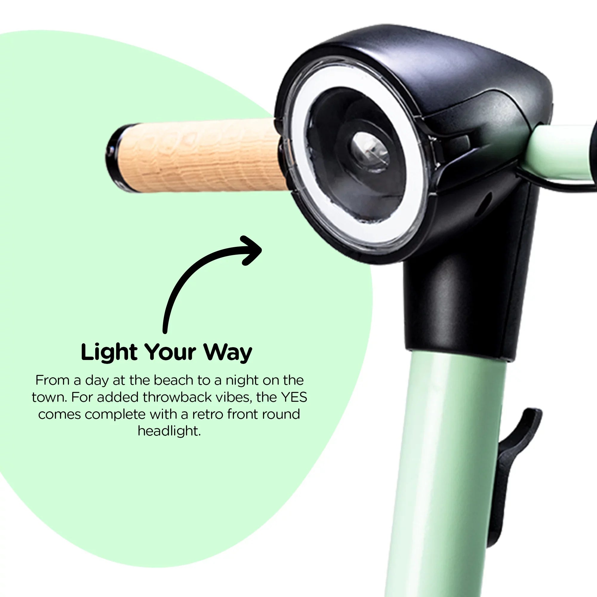 Yvolution YES Electric Scooter for Adults (Green) LED Display, Foldable Design