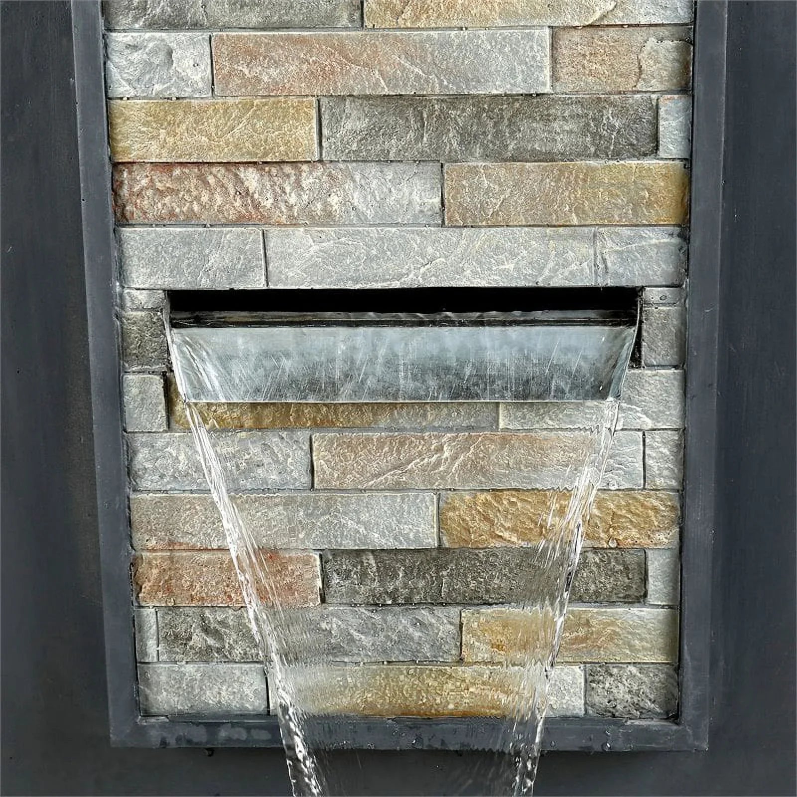 Jeco FCL186 32 in. Contemporary Finish with Rock Texture Fountain & LED Light