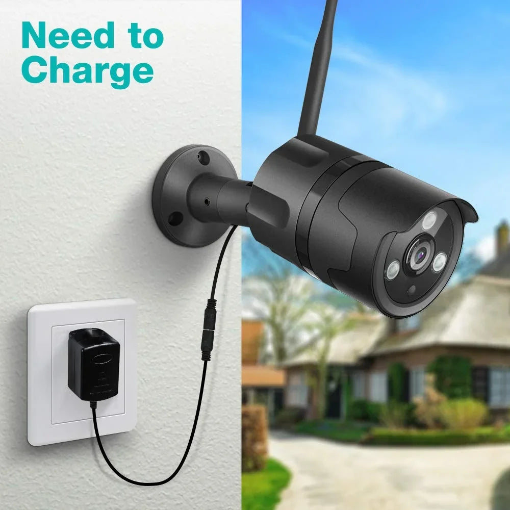 Wireless Security Camera, Netvue Outdoor WiFi Security Camera with Motion Detection Weatherproof Night Vision-Black