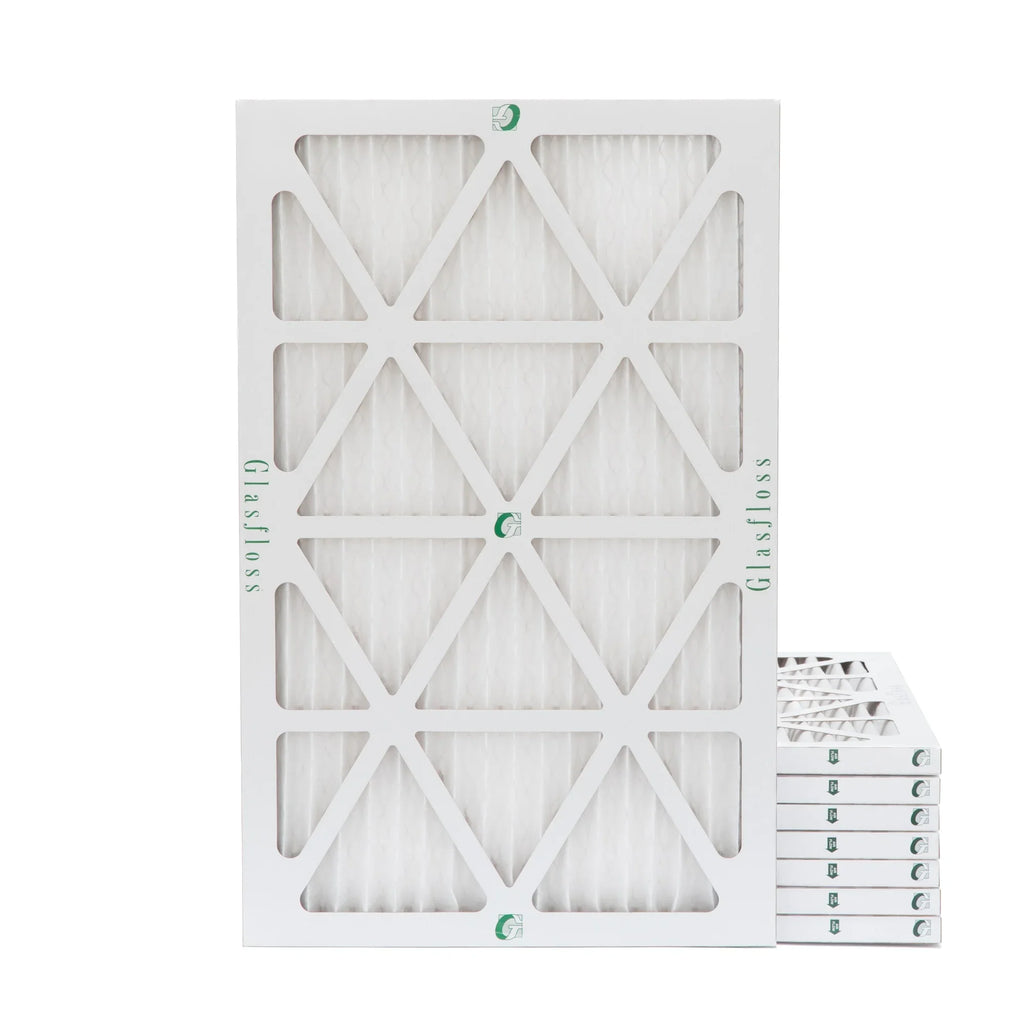 12x20x1 MERV 10 Pleated AC Furnace Air Filters by Glasfloss Industries. ( 8 Pack ) Exact Size: 11-1/2 x 19-1/2 x 7/8