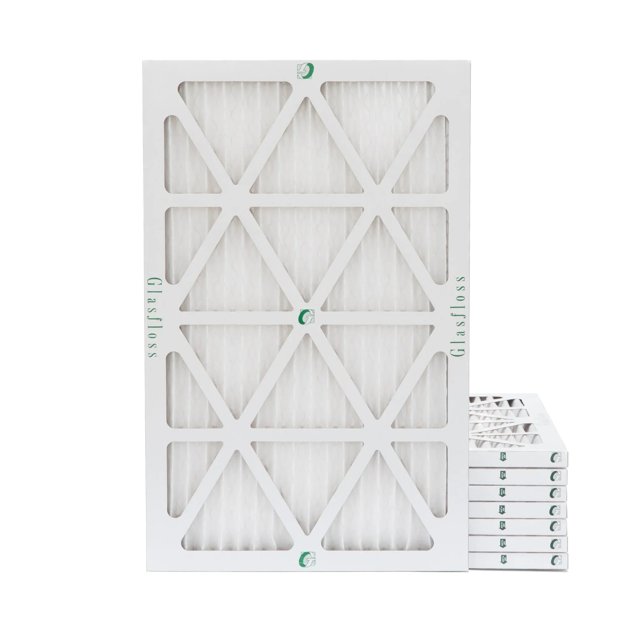 12x20x1 MERV 10 Pleated AC Furnace Air Filters by Glasfloss Industries. ( 8 Pack ) Exact Size: 11-1/2 x 19-1/2 x 7/8