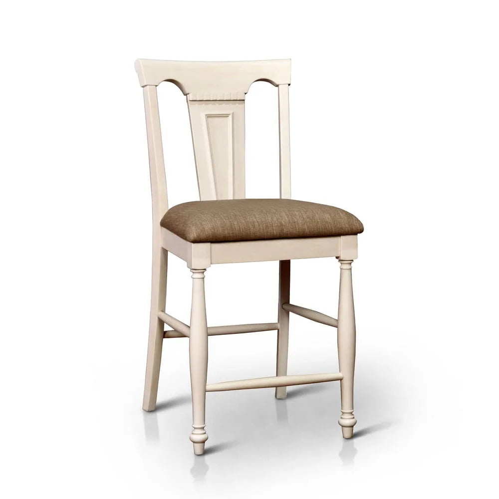 Furniture of America Kis Country Solid Wood Counter Height Chairs (Set of 2) by  White/Cherry Cherry Finish, White Finish