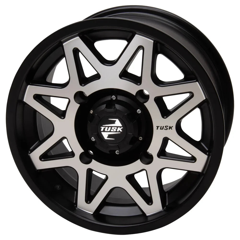 4/110 Tusk Tintic Wheel 14x7 5.0 + 2.0 Machined/Black For Yamaha Viking VI EPS 2022