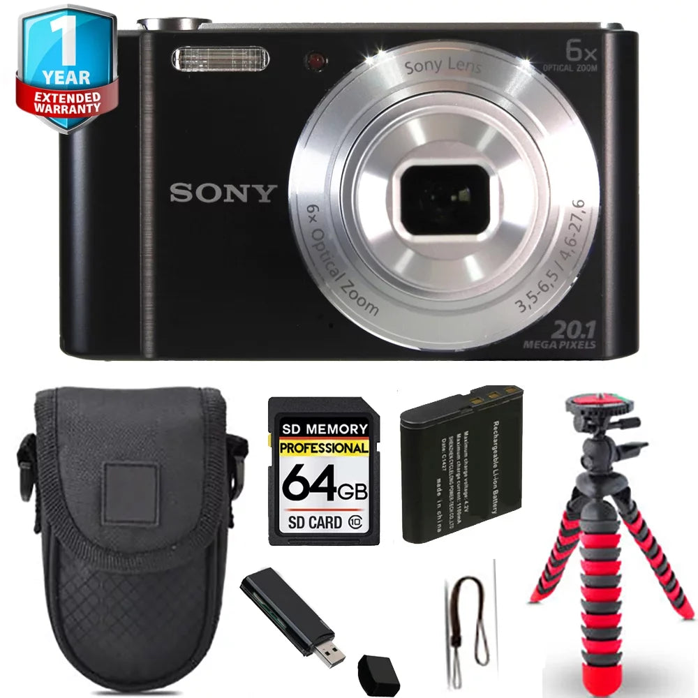 Cyber-shot DSC-W810 Digital Camera + Spider Tripod + 1 Yr Warranty - 64GB